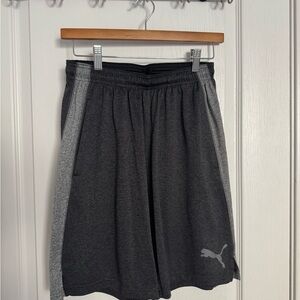 Puma Black and Gray Athletic Shorts with Breathable Mesh Matching Shirt